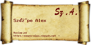 Szépe Alex névjegykártya